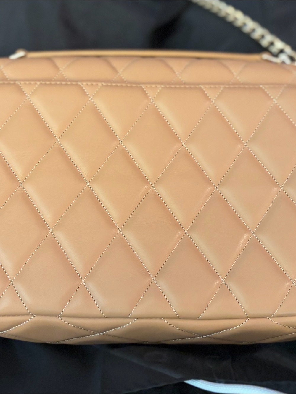 kate spade Quilted Leather Shoulder Bag in Beige Peach with Gold Hardware - Picture 5 of 10